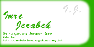 imre jerabek business card